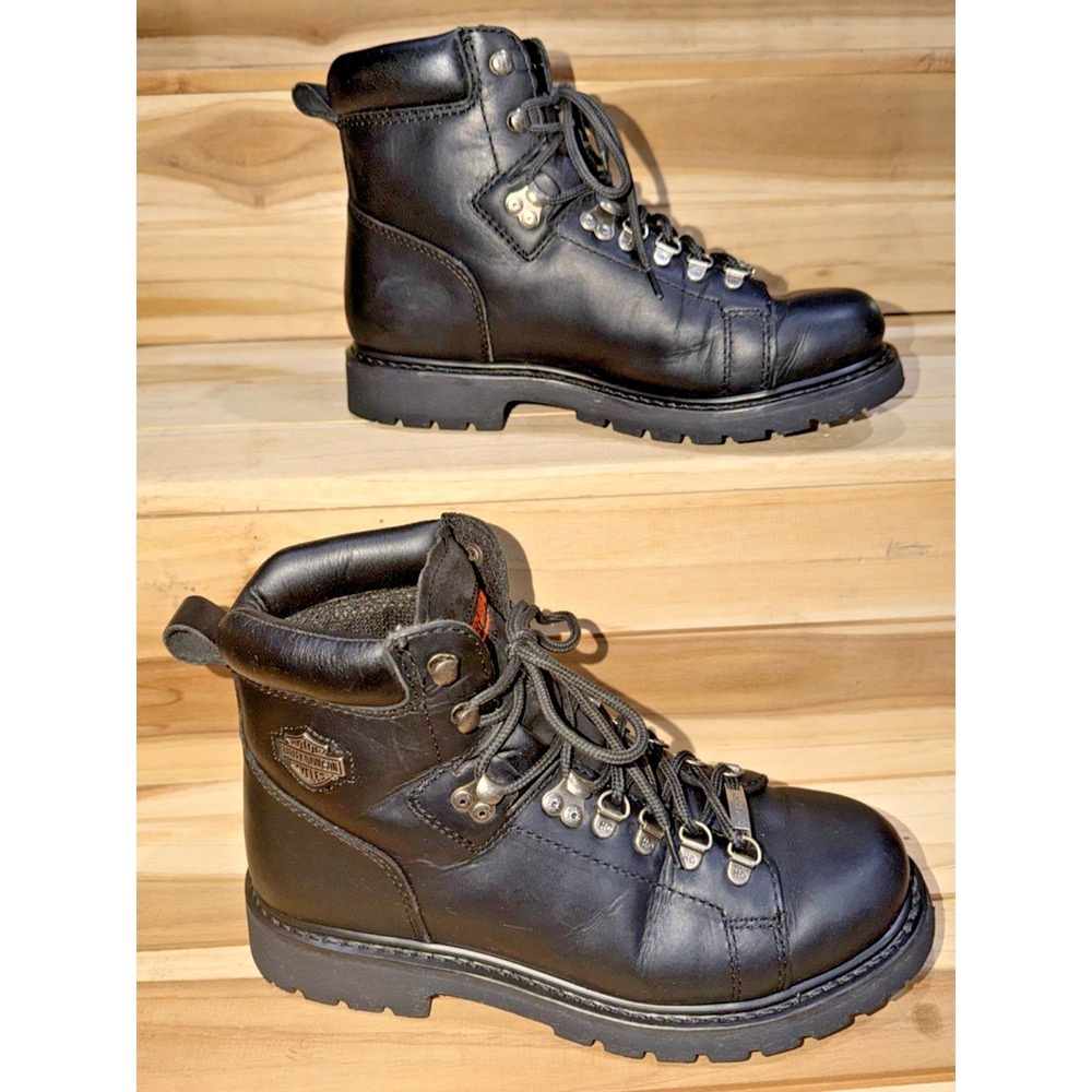 Harley Davidson Dipstick Boots Mens 9.5 Black Leather Motorcycle D91610